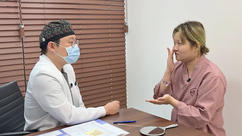 "Doctor! I’m concerned about my low nose bridge."